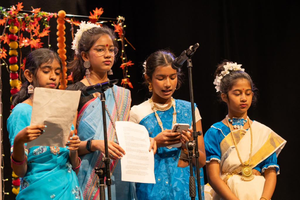 Instrumental performance by students at Tanpura Music School